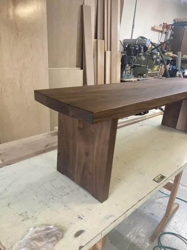 Walnut dining table base
